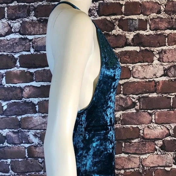NWT size XS  Velvet blue Open back Bodysuit - Picture 3 of 6